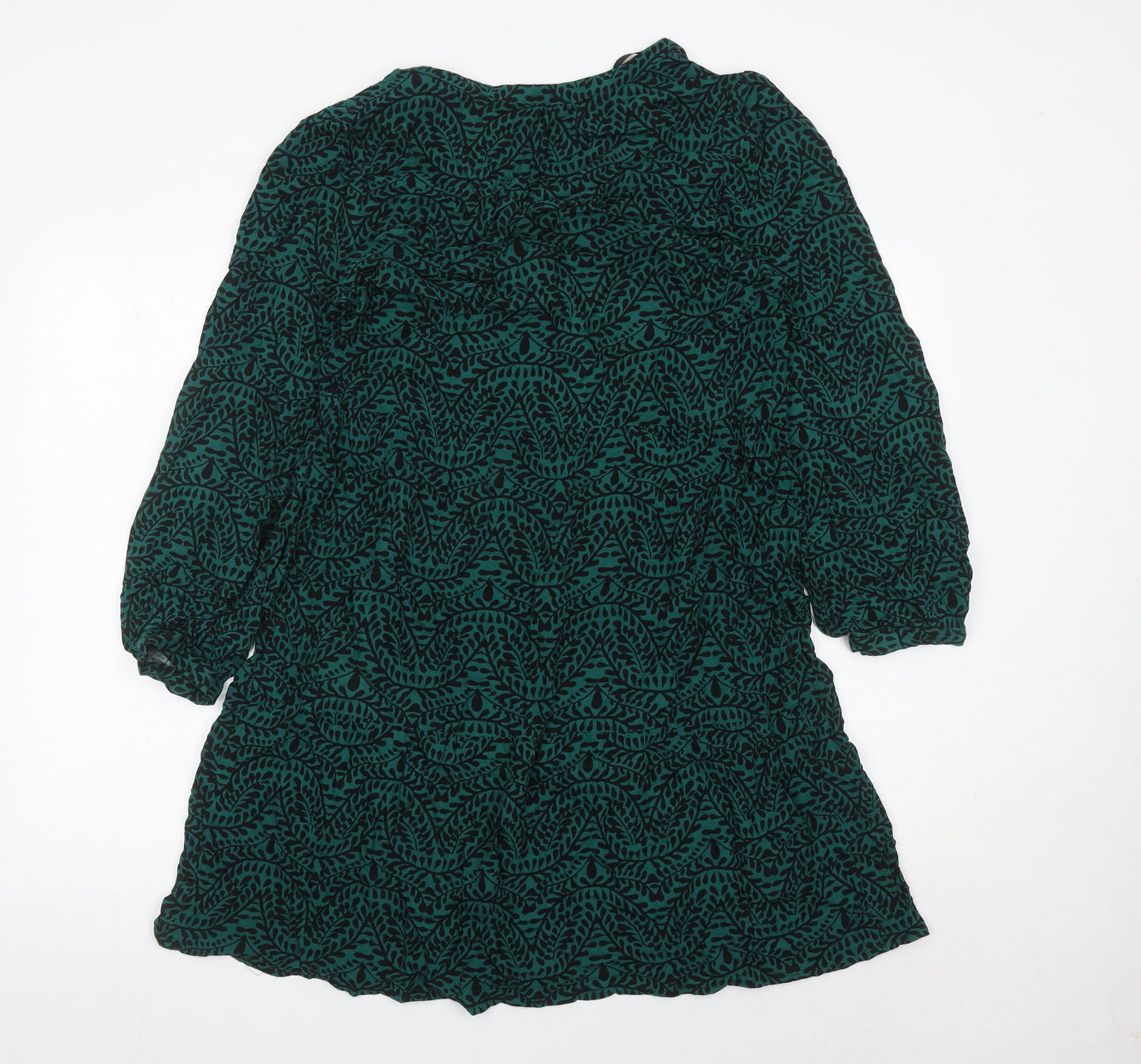 Marks and Spencer Womens Green Size 10 Shift Dress Long Sleeve