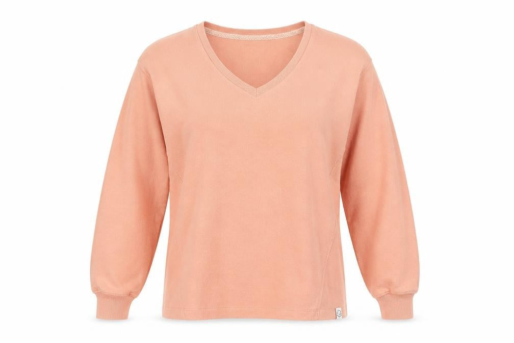 FatFace Womens Pink V-Neck Cotton Blend Jumper Size 12