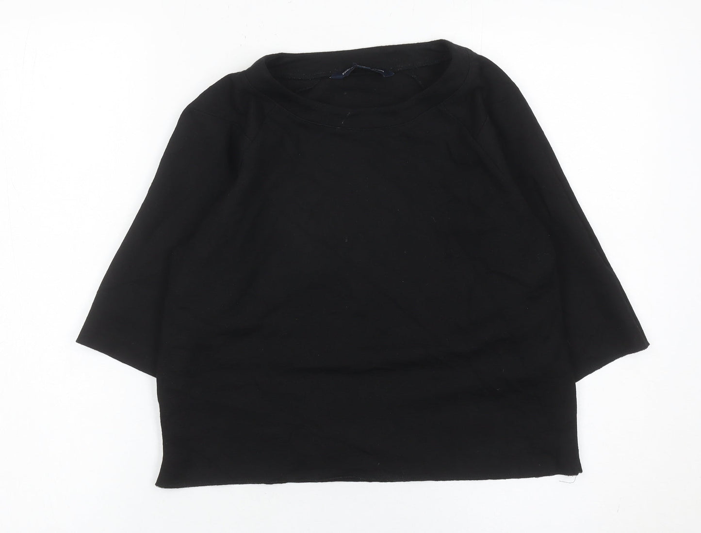 French Connection Women’s Black Medium 3/4 Sleeve Stretch Jersey Top