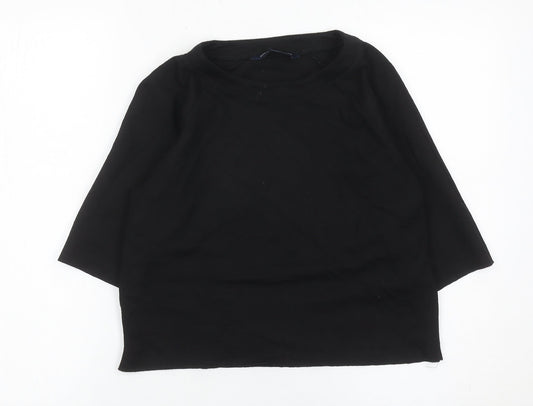 French Connection Women’s Black Medium 3/4 Sleeve Stretch Jersey Top