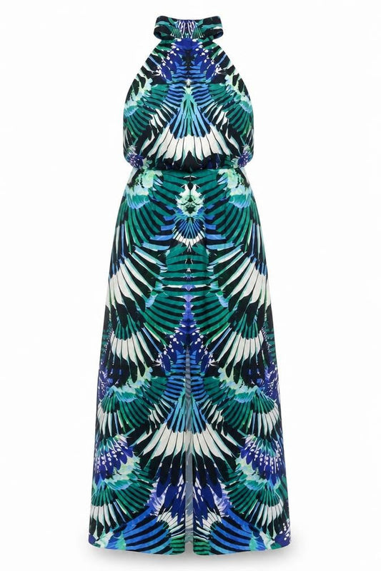 Warehouse Women’s Multicoloured Maxi Halter Dress Size 8