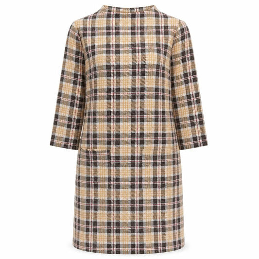 Tu Women’s Multicoloured Check Shift Dress Size 8 Long Sleeve