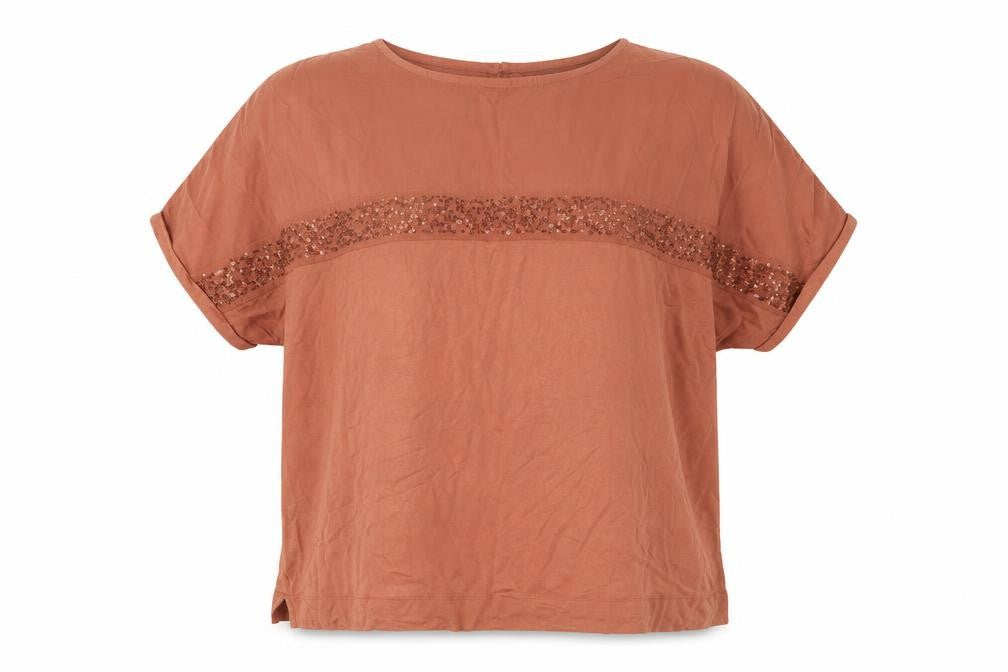 Next Women’s Brown Sequin Accent Tunic Blouse Size 14