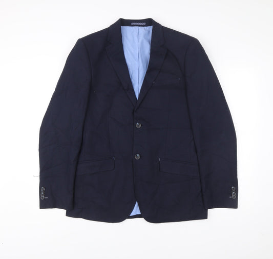 Angelo Litrico Mens Blue Slim Fit Blazer Size 48 Chest 38 Business Jacket