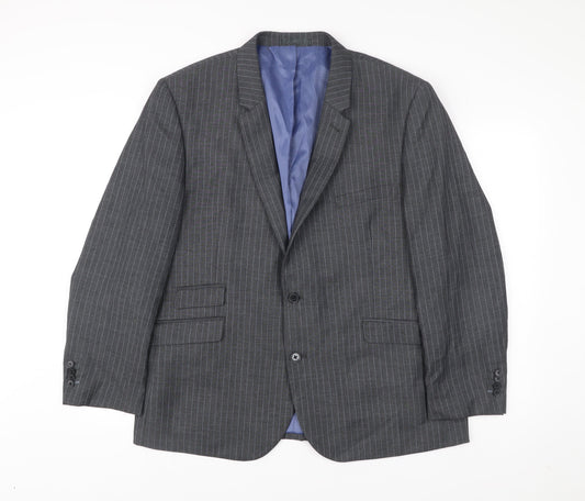 Taylor & Wright Men’s Grey Pinstripe Blazer 46S Tailored Fit Jacket