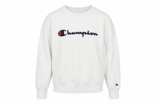 Champion Mens White Small Pullover Sweatshirt Logo Print