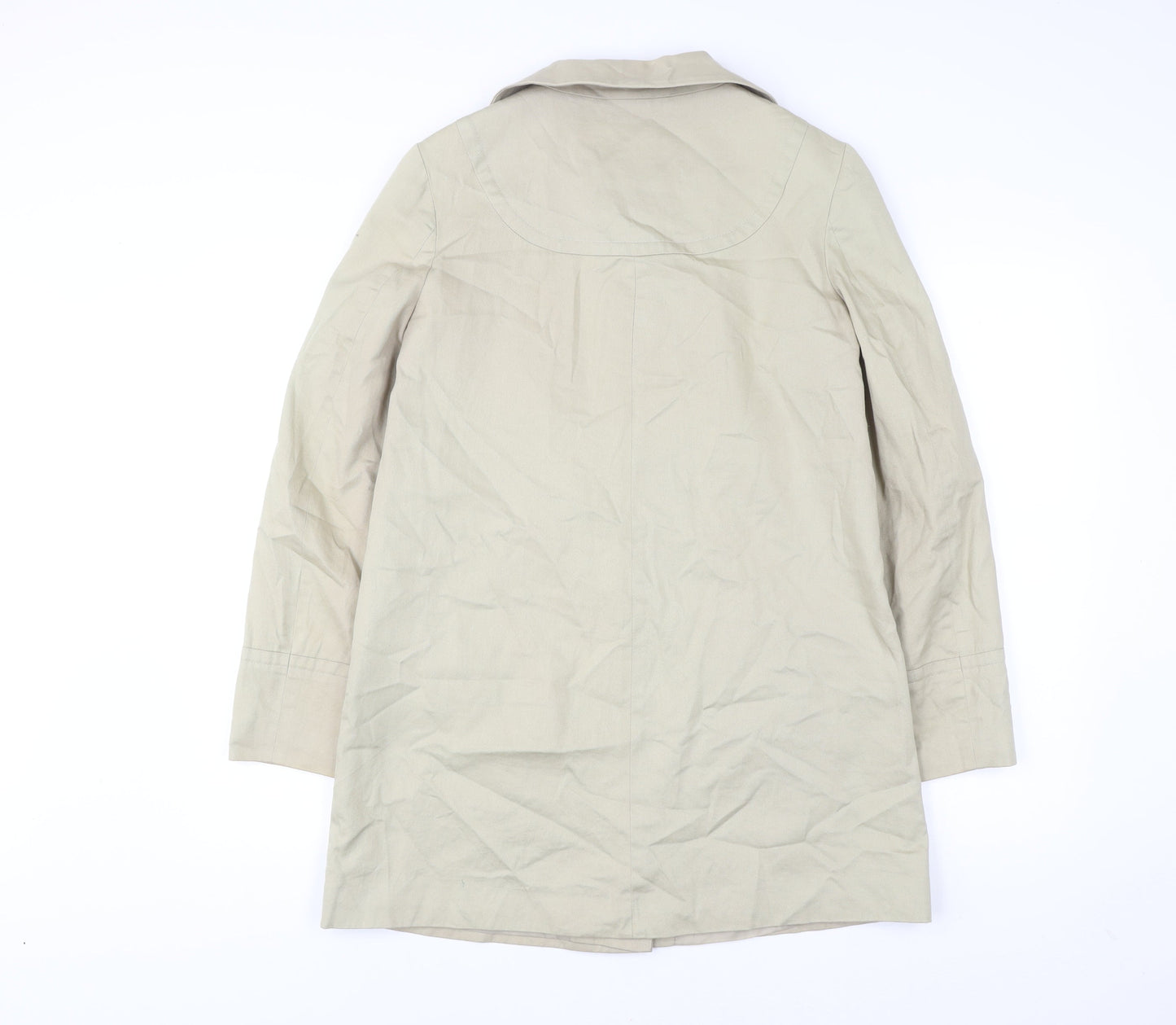 Therapy Womens Beige Cotton Mid-Length Overcoat Size 8