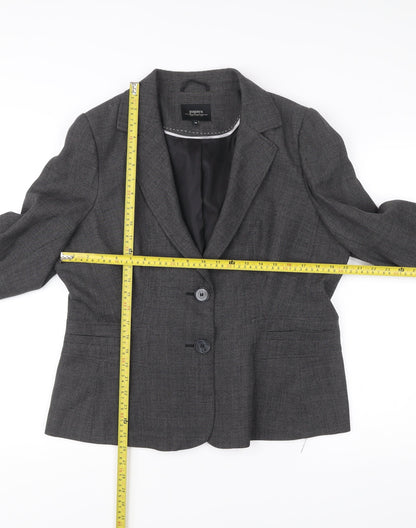 Back view of Papaya women’s grey, size UK 18, two-button suit jacket