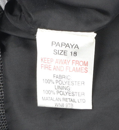 Brand and care label for Papaya women’s grey, size UK 18, two-button suit jacket