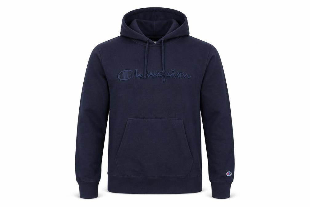 Champion Men's Blue M Pullover Hoodie Logo Embroidered