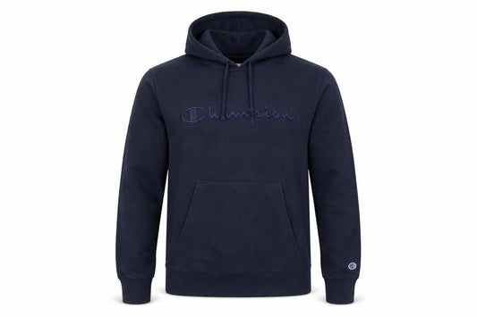 Champion Men's Blue M Pullover Hoodie Logo Embroidered