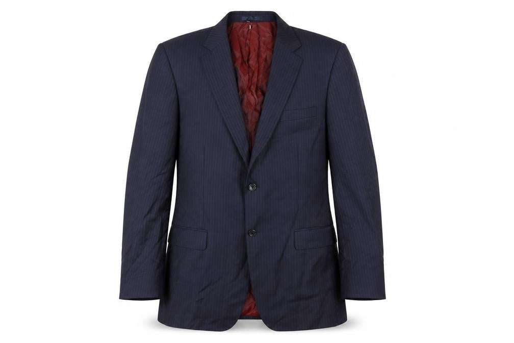 John Lewis Men Blue Stripe Wool Suit Jacket 40L Regular Fit