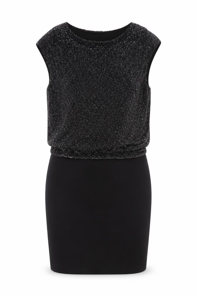 Theory Womens Black Beaded Sleeveless Sheath Dress Size 8