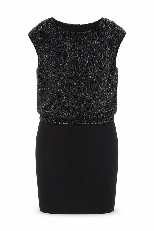 Theory Womens Black Beaded Sleeveless Sheath Dress Size 8
