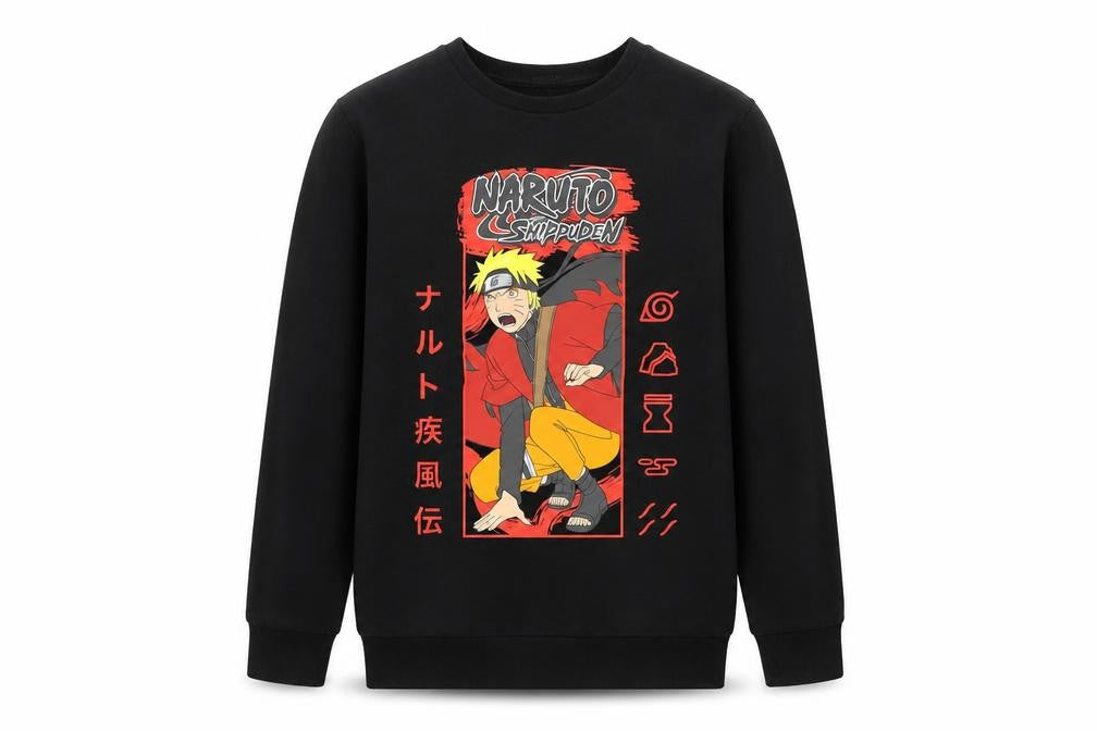 Primark Boys Black Naruto Anime Pullover Sweatshirt 13-14 Years