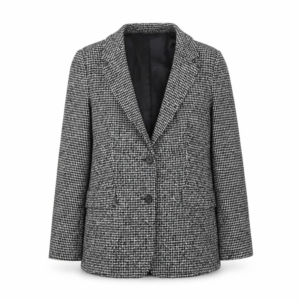 Marks & Spencer Women Black Herringbone Blazer Size 8