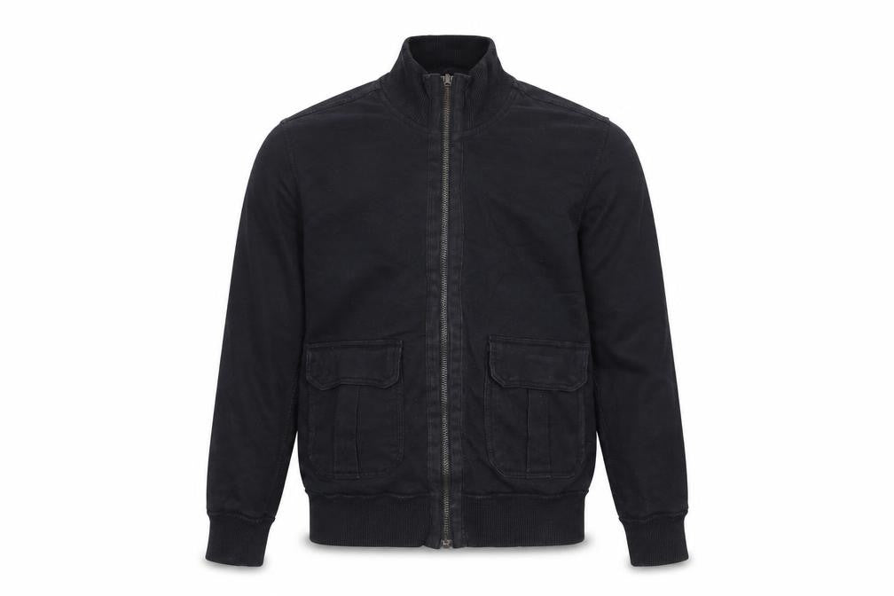 Zara Man Black Bomber Jacket Men XL 42 Stand Collar Cotton