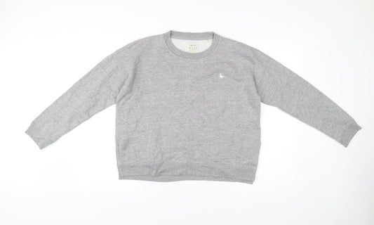 Jack Wills Womens Grey Crew Neck Sweatshirt UK 12 Cotton Blend
