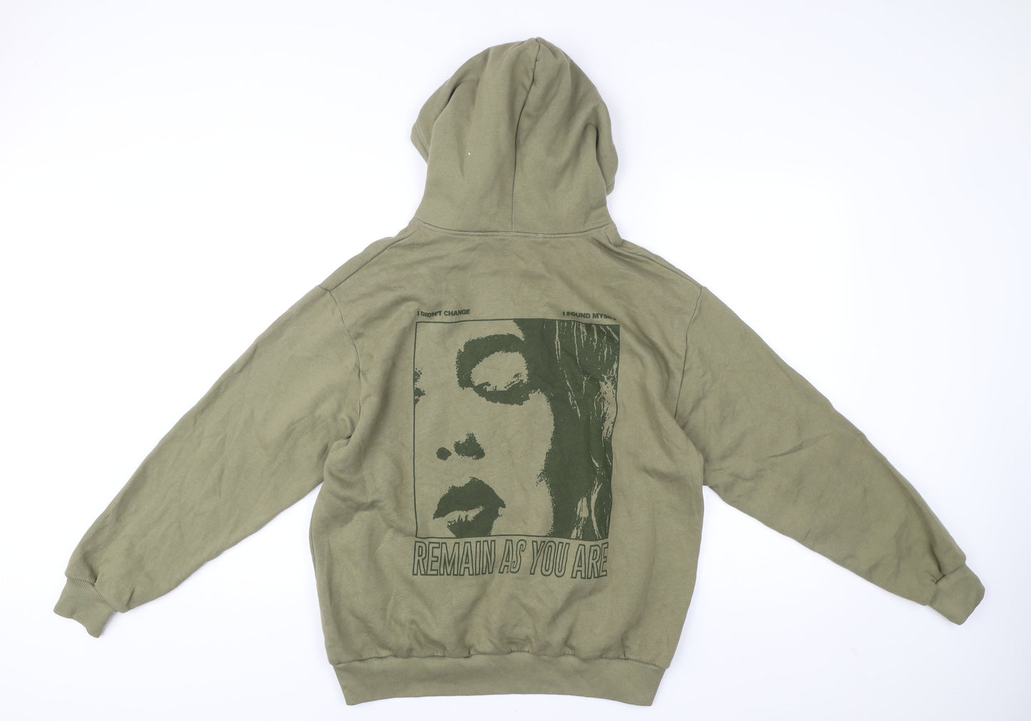 Pull&Bear Teens Green XS Graphic Print Pullover Hoodie