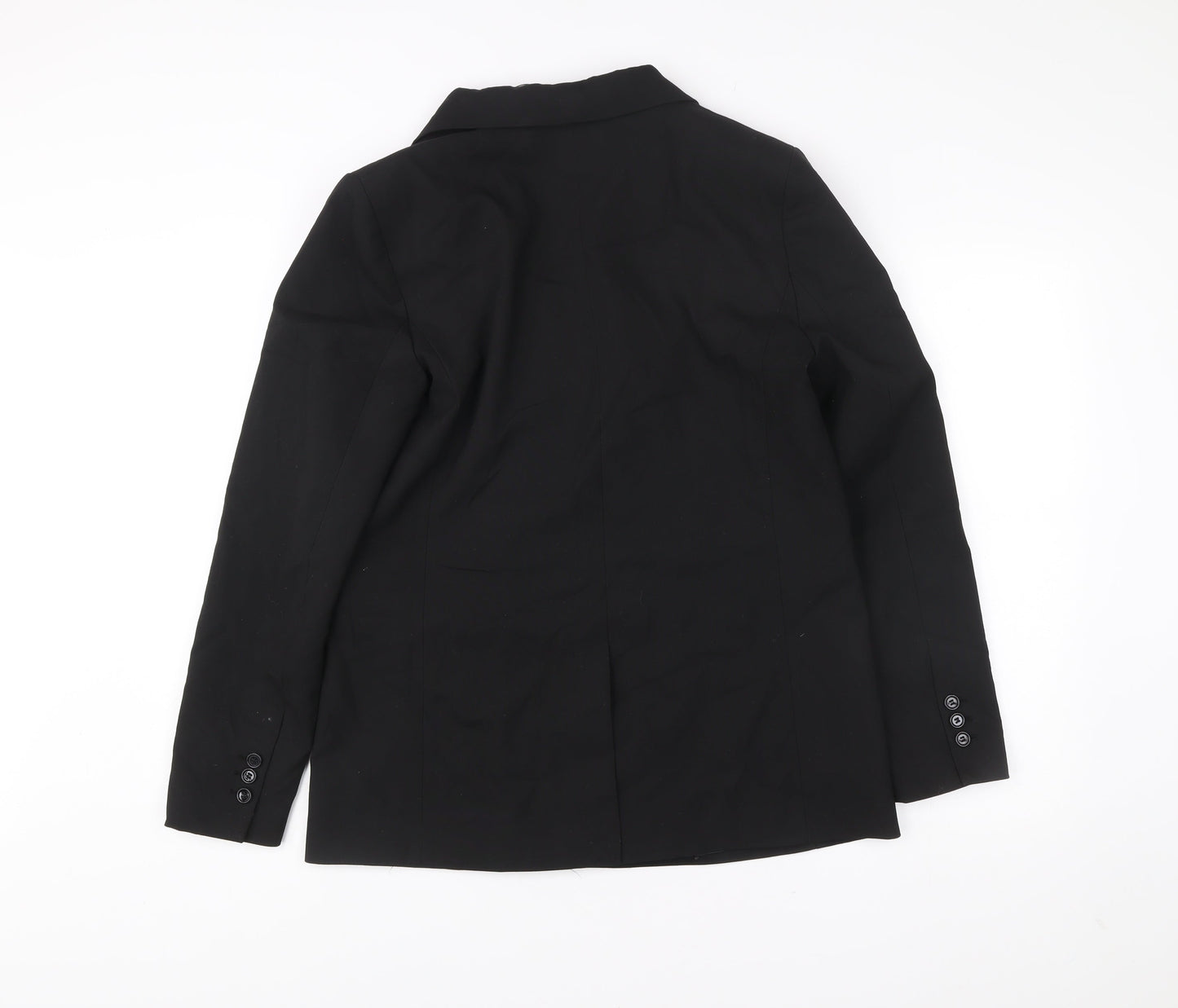 MNG Women Black L Double-Breasted Tailored Blazer Jacket