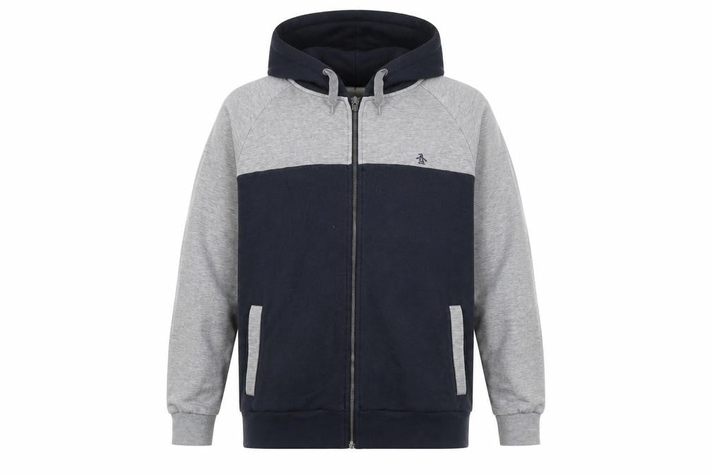 Original Penguin by Munsingwear Men's XL Blue Grey Full Zip Hoodie