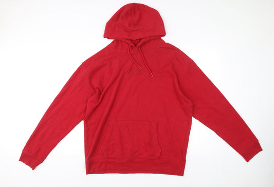 Hollister Men’s Red Pullover Hoodie XL Logo Fleece Casual