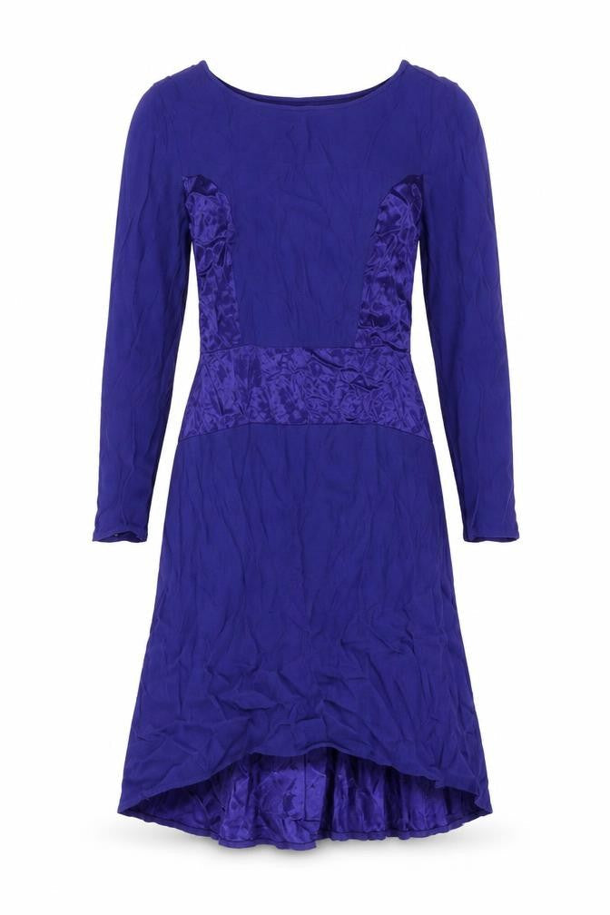 Marks & Spencer Women’s Blue Fit & Flare Dress Size 8 Long Sleeve