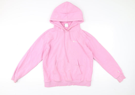 Champion Womens Pink Pullover Hoodie Medium Regular Fit Casual