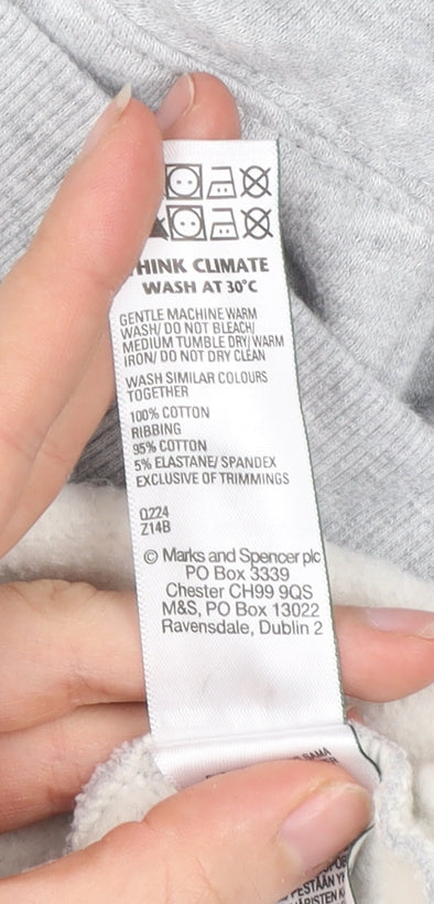 Marks and Spencer Womens Grey L Sweatshirt Pullover Crew Neck Logo