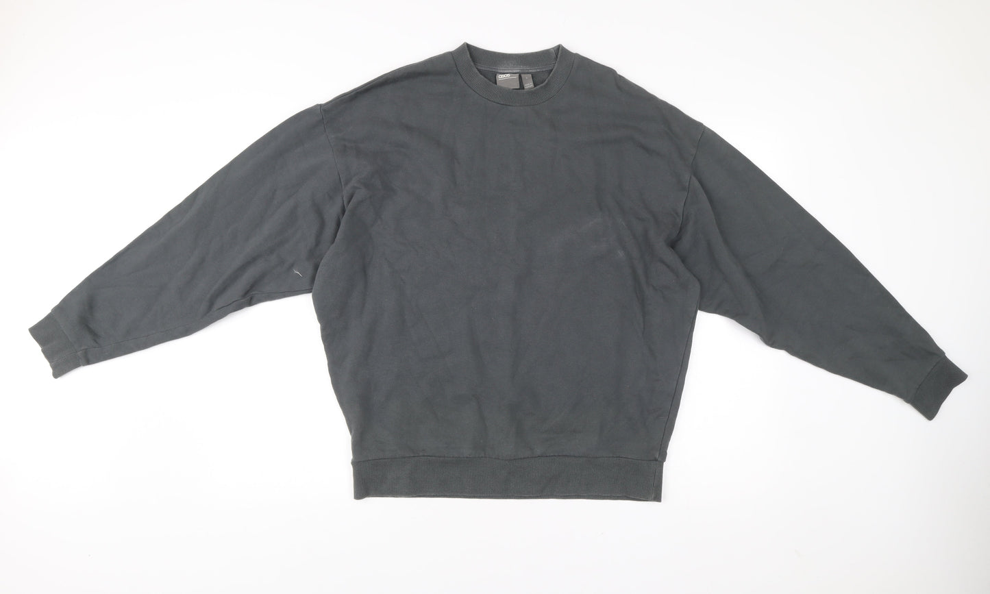 ASOS Men’s Grey Pullover Sweatshirt Size S Crew Neck Fleece Cotton