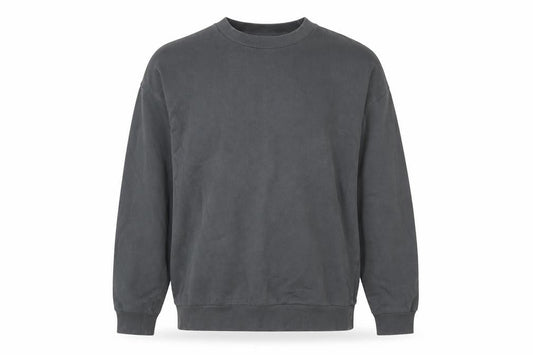 Front view of ASOS Men’s Grey Pullover Sweatshirt, size S, Crew Neck Fleece Cotton