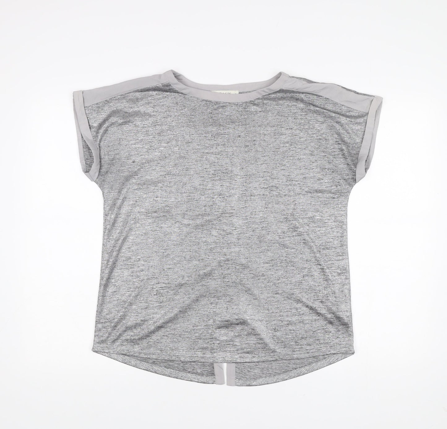 Oasis Womens Grey Round Neck Short Sleeve Jersey T-Shirt M