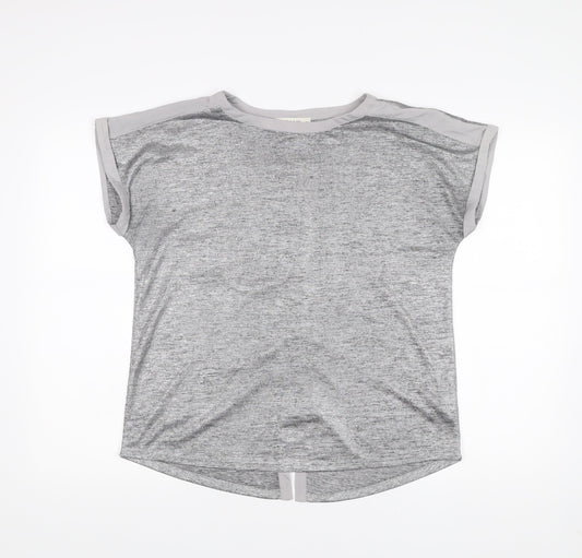 Oasis Womens Grey Round Neck Short Sleeve Jersey T-Shirt M