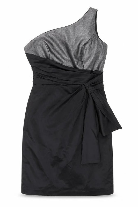 Maggy London Women’s Black Size 10 One Shoulder Sheath Cocktail Dress