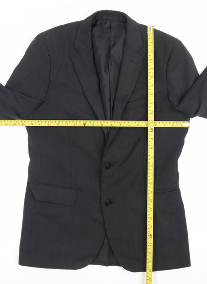 Fellini Traveller Men's Grey 36R Blazer Jacket Single-Breasted