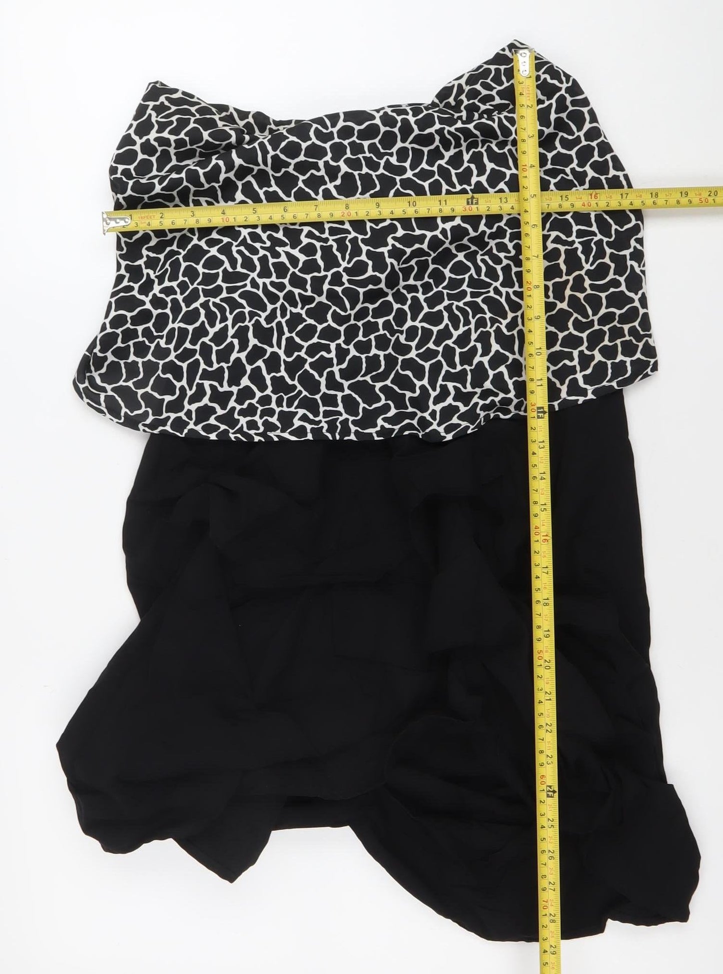 Jojoby Womens Black White Animal Print Shift Dress L Sleeveless