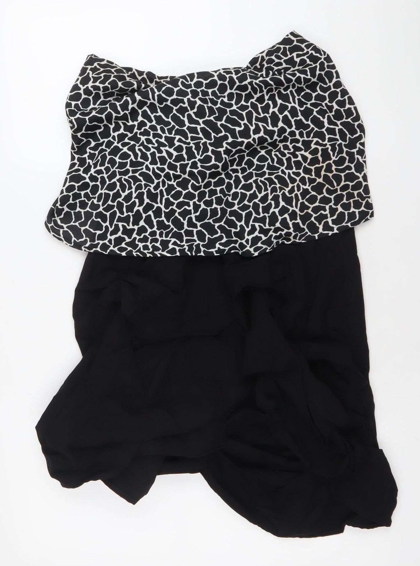 Jojoby Womens Black White Animal Print Shift Dress L Sleeveless
