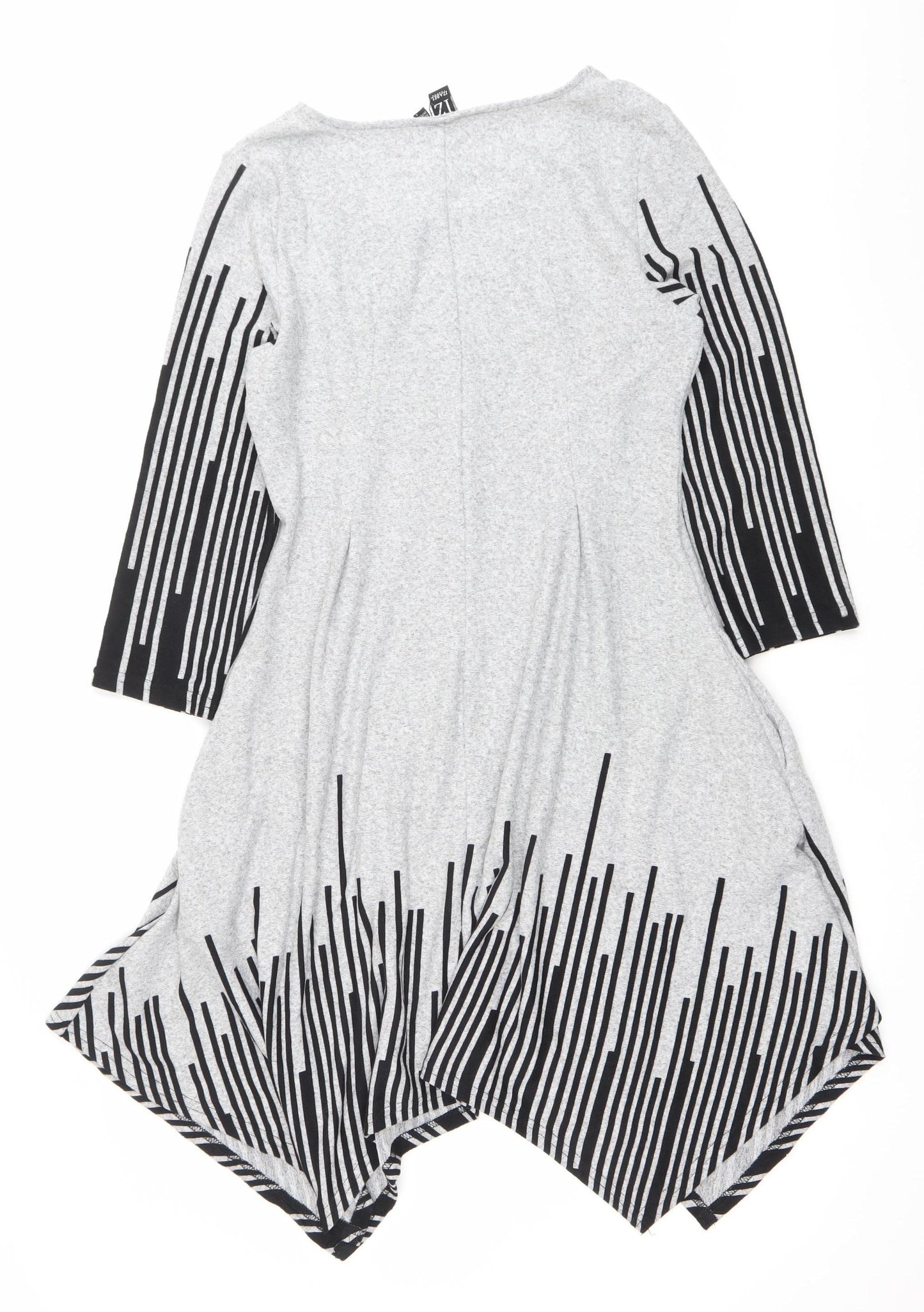 Izabel London Women’s Grey Striped Shift Dress Size 12