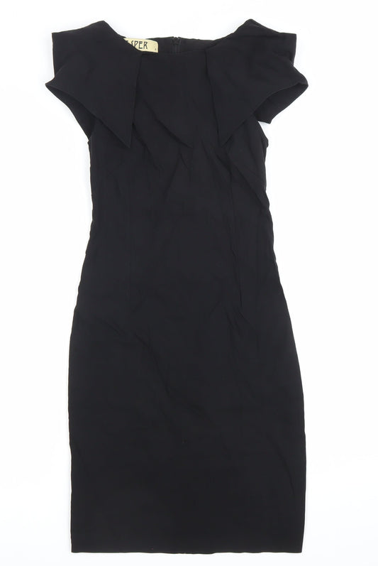 Vesper Womens Black Sheath Knee Length Stretch Dress Size 8