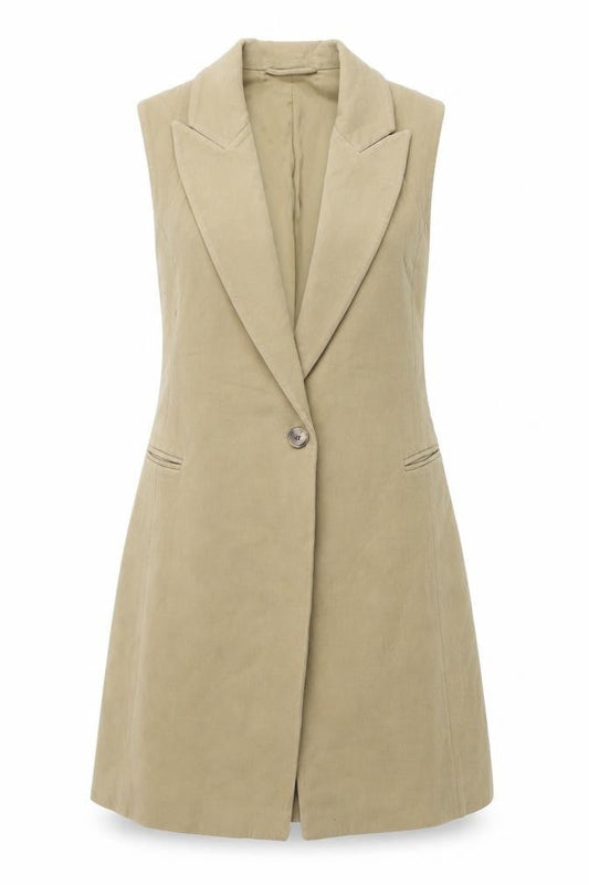& Other Stories Women’s Beige Mid-Length Waistcoat Size 8