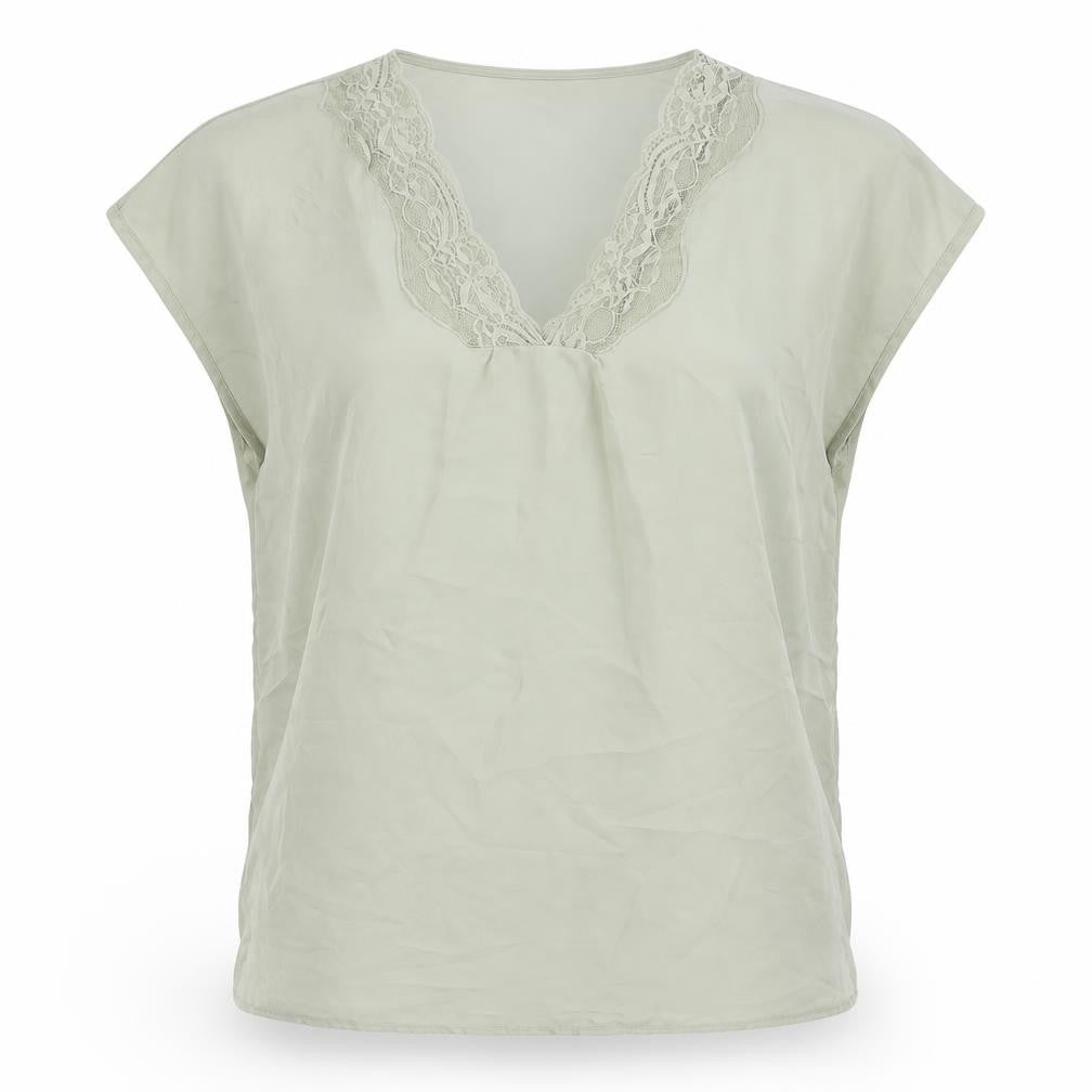 Next Women’s Petite Green Lace V-Neck Sleeveless Blouse Size 8