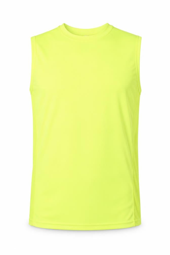 Crane Men's Yellow Sleeveless Tank Top L Moisture Wicking
