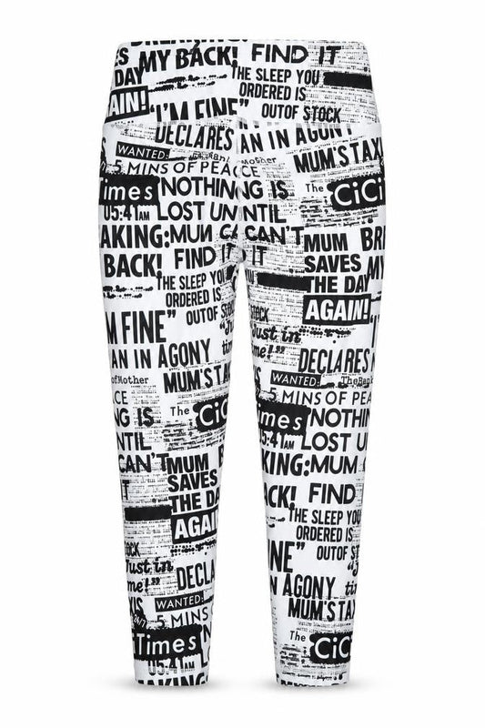 CiCi Womens Multicoloured S Slim Fit Word Print Activewear Leggings