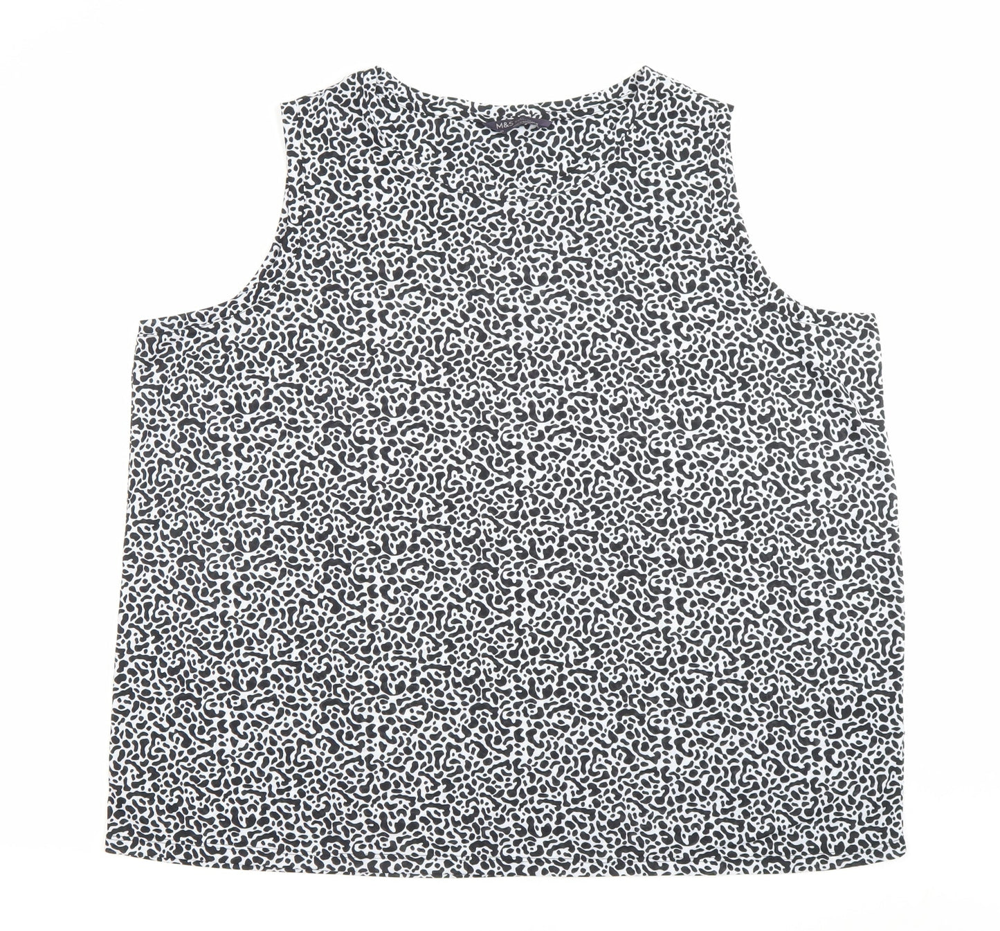 Marks and Spencer Women’s Black White Animal Print Tank Top Size 22