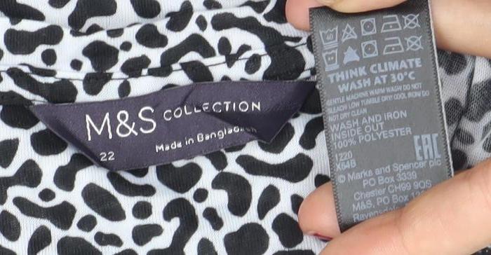 Marks and Spencer Women’s Black White Animal Print Tank Top Size 22