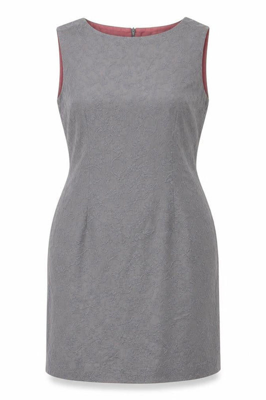 Debenhams Women’s Grey Floral Sheath Dress Size 14 Sleeveless