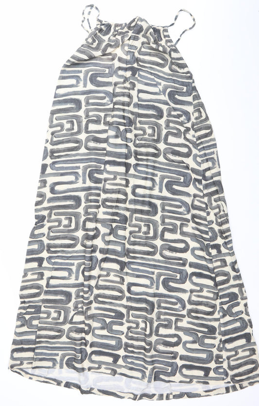 Zara Women’s Multicoloured XS Slip Dress Geometric Midi Summer