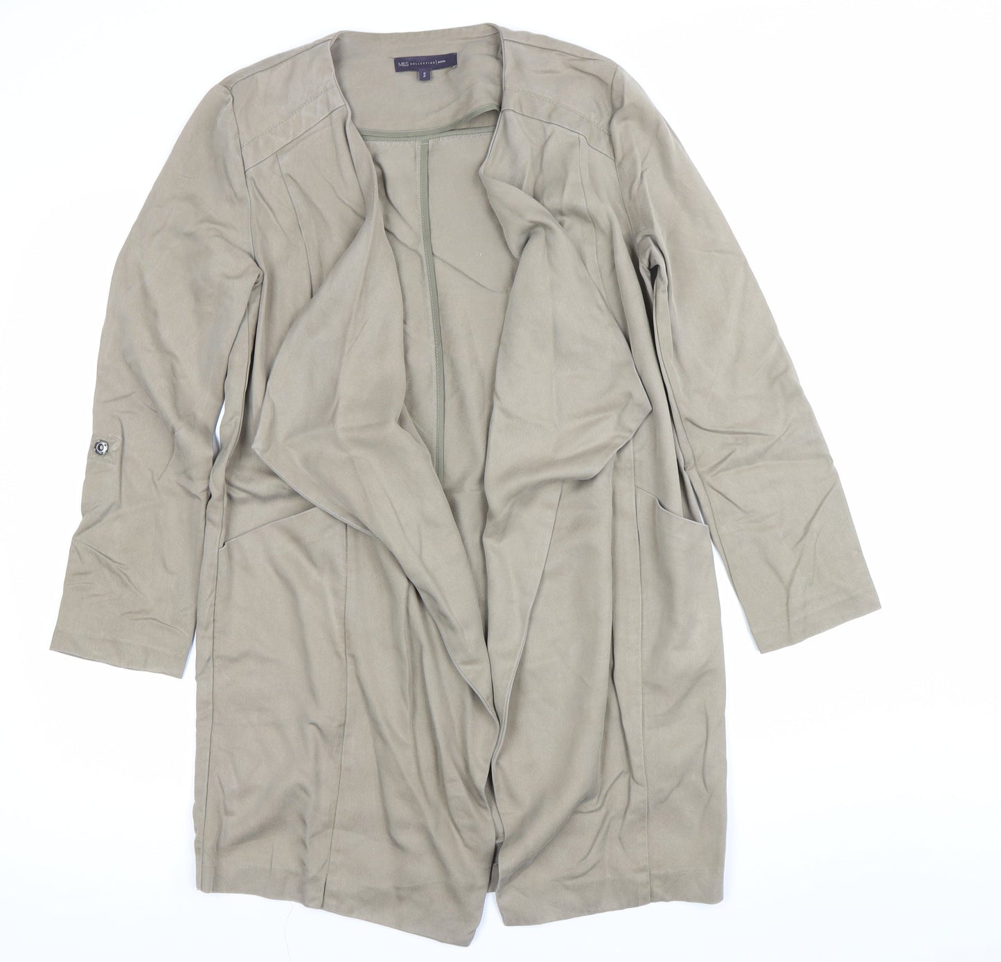 Marks and Spencer Women Beige Petite Size 6P Lyocell Coatigan