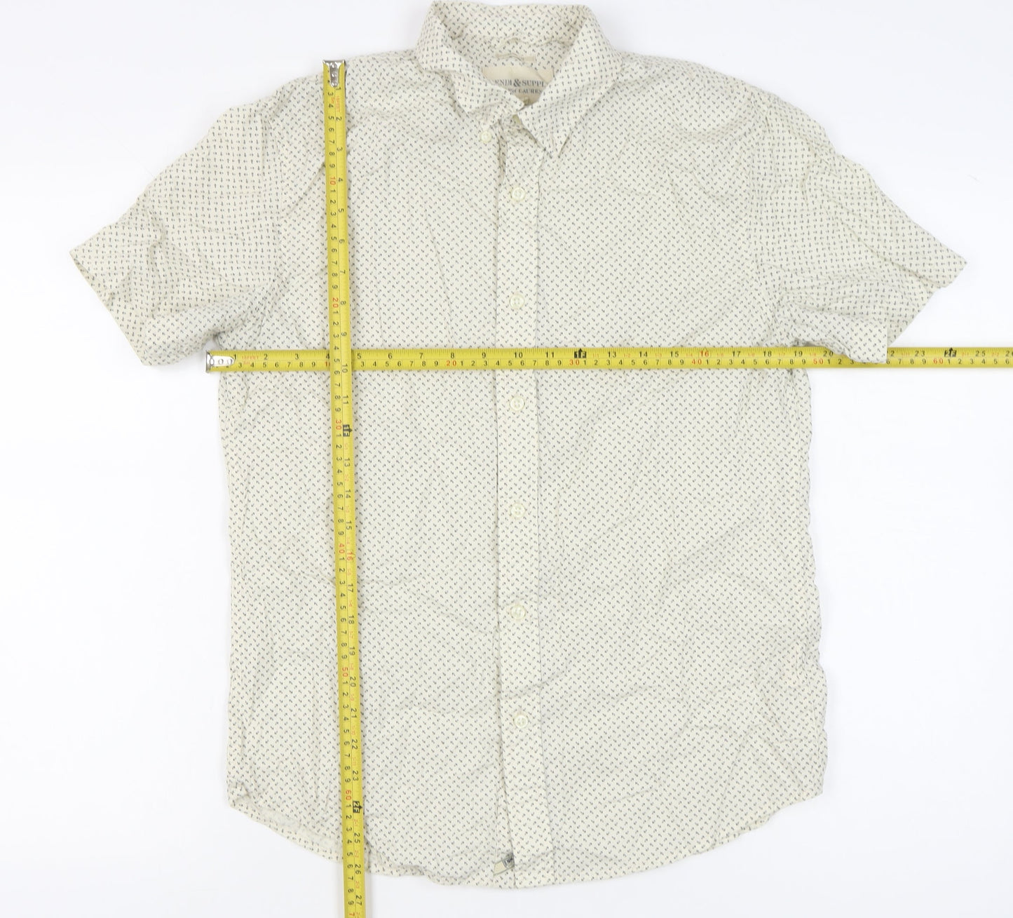 Ralph Lauren Men’s White Nautical Print M Short Sleeve Button-Up Shirt