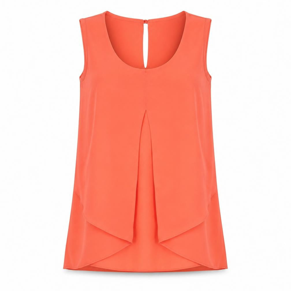 Red Herring Womens Orange Sleeveless Tunic Tank Top Size 10